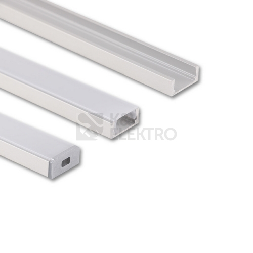 Přisazený hliníkový profil PG2 16x8mm s mléčným difuzorem 1m McLED ML-761.001.74.1