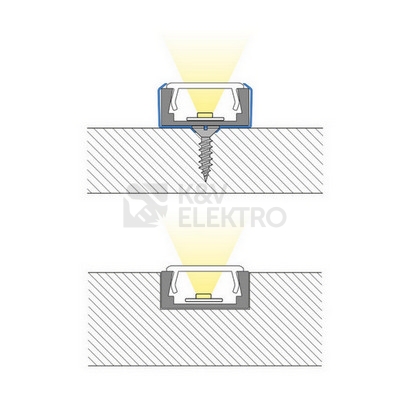 Obrázek produktu Přisazený hliníkový profil PG2 16x8mm s mléčným difuzorem 1m McLED ML-761.001.74.1 5