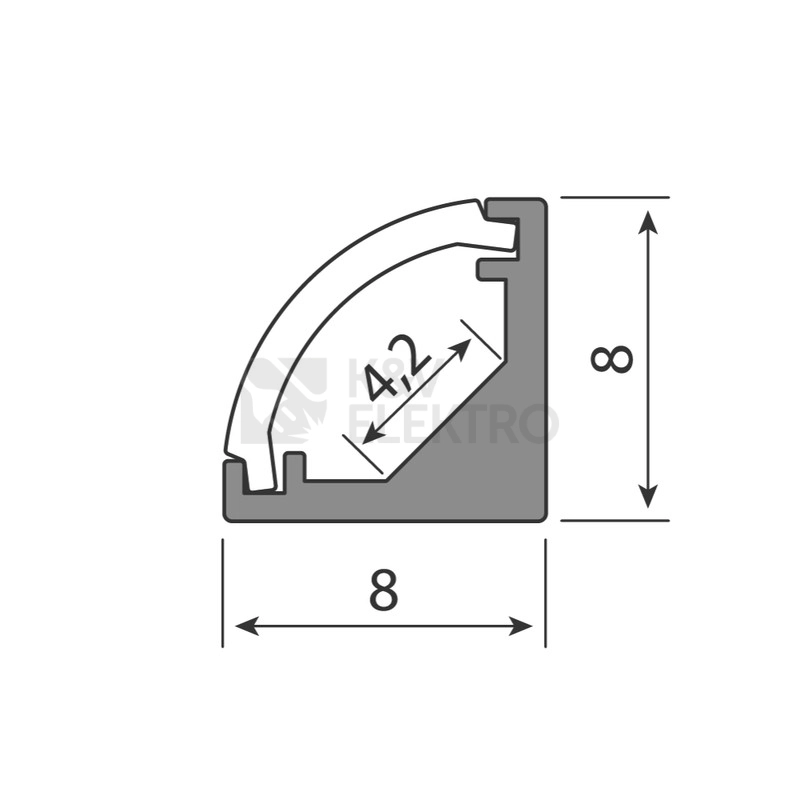 Obrázek produktu Rohový hliníkový profil McLED RB 8x8mm včetně mléčného difuzoru 1m ML-761.002.74.1 4