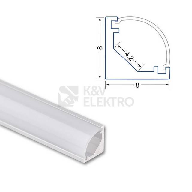 Obrázek produktu Rohový hliníkový profil McLED RB 8x8mm včetně mléčného difuzoru 2m ML-761.002.74.2 3
