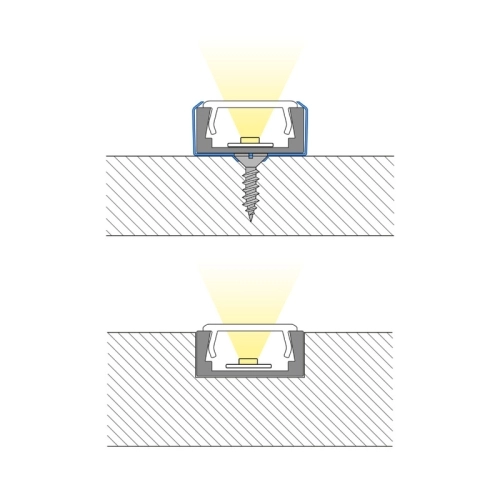 Přisazený hliníkový profil PG2 16x8mm s čirým difuzorem 1m McLED ML-761.003.74.1 (obrázek 2)