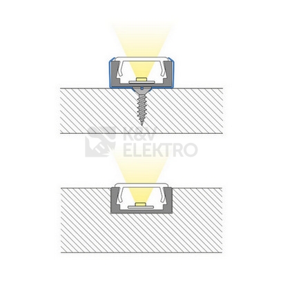 Obrázek produktu Přisazený hliníkový profil PG2 16x8mm s čirým difuzorem 1m McLED ML-761.003.74.1 5