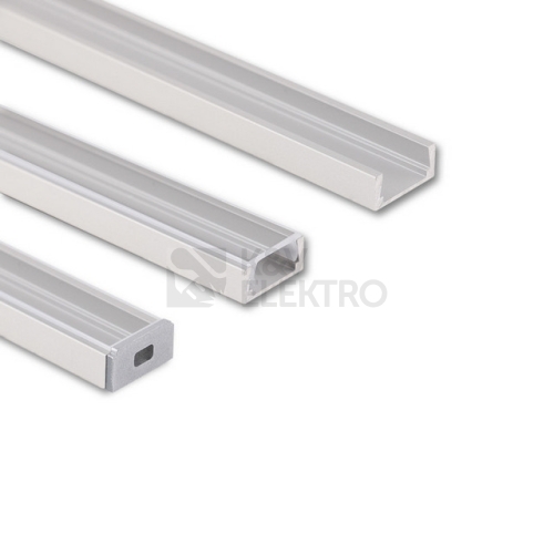 Přisazený hliníkový profil PG2 16x8mm včetně čirého difuzoru 2m McLED ML-761.003.74.2