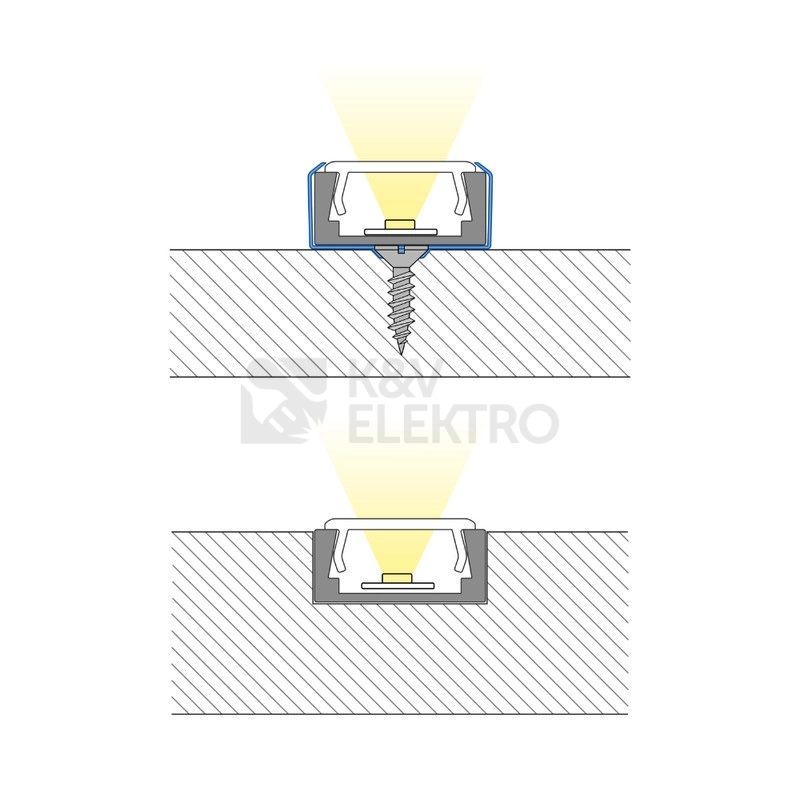 Obrázek produktu Přisazený hliníkový profil PG2 16x8mm včetně čirého difuzoru 2m McLED ML-761.003.74.2 1