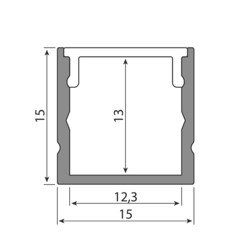 Přisazený hliníkový profil McLED PY 15x15mm včetně mléčného difuzoru 1m ML-761.020.74.1 (obrázek 3)