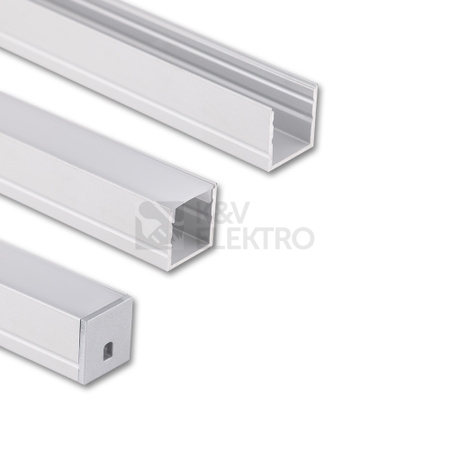 Obrázek produktu Přisazený hliníkový profil McLED PY 15x15mm včetně mléčného difuzoru 1m ML-761.020.74.1 0