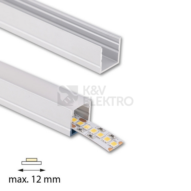 Obrázek produktu Přisazený hliníkový profil McLED PY 15x15mm včetně mléčného difuzoru 1m ML-761.020.74.1 1