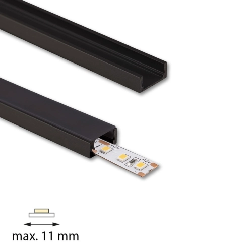 Přisazený hliníkový profil černý PG2 16x8mm s černým difuzorem 1m McLED ML-761.023.74.1 (obrázek 7)