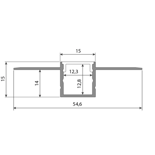 Hliníkový profil McLED pro sádrokarton AU 55x15mm včetně mléčného difuzoru 1m ML-761.028.74.1 (obrázek 3)