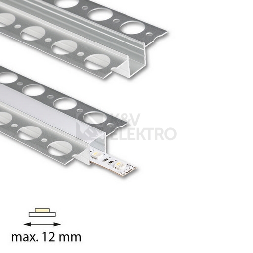 Obrázek produktu Hliníkový profil McLED pro sádrokarton AU 55x15mm včetně mléčného difuzoru 1m ML-761.028.74.1 2