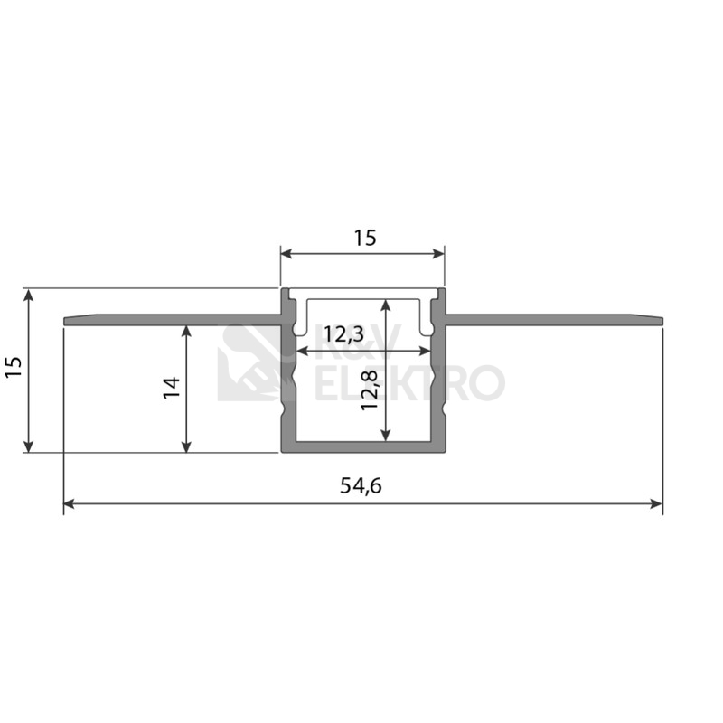 Obrázek produktu Hliníkový profil McLED pro sádrokarton AU 55x15mm včetně mléčného difuzoru 1m ML-761.028.74.1 6
