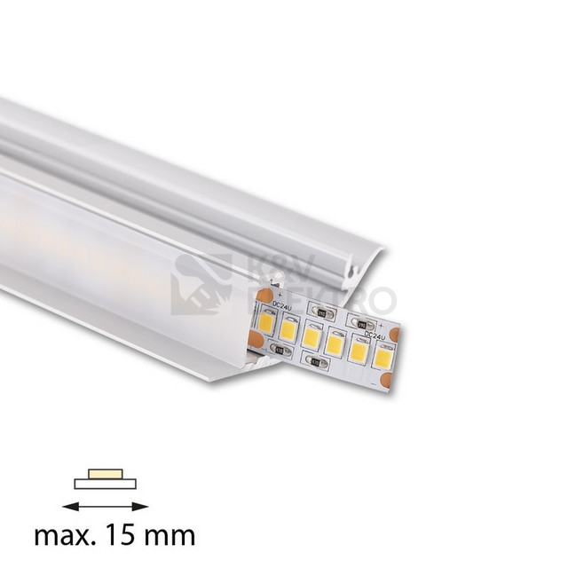 Obrázek produktu Nástěnný hliníkový profil McLED NC 44x17mm včetně mléčného difuzoru 2m ML-761.034.74.2 1