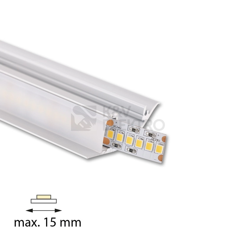 Obrázek produktu Nástěnný hliníkový profil McLED NC 44x17mm včetně mléčného difuzoru 2m ML-761.034.74.2 1