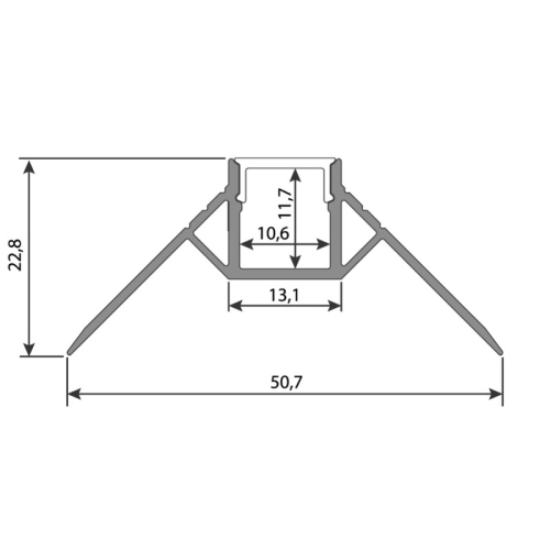 Rohový hliníkový profil McLED AS pro sádrokarton 51x23mm včetně mléčného difuzoru 2m ML-761.038.43.2 (obrázek 5)