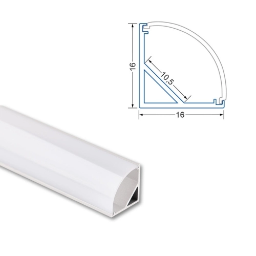 Rohový hliníkový profil McLED RS2 16x16mm s mléčným difuzorem 1m ML-761.041.74.1 (obrázek 5)