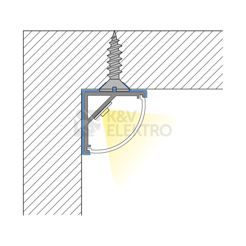 Obrázek produktu Rohový hliníkový profil McLED RS2 16x16mm s mléčným difuzorem 1m ML-761.041.74.1 5