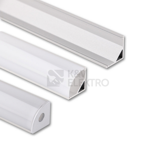 Rohový hliníkový profil RS2 16x16mm včetně mléčného difuzoru 2m McLED ML-761.041.74.2