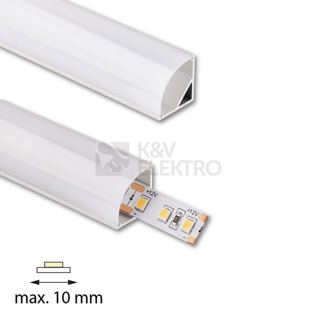 Obrázek produktu Rohový hliníkový profil RS2 16x16mm včetně mléčného difuzoru 2m McLED ML-761.041.74.2 1