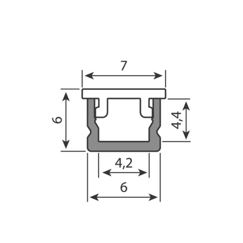 Přisazený hliníkový profil McLED PA1 7x6mm včetně mléčného difuzoru 2m ML-761.042.74.2 (obrázek 4)