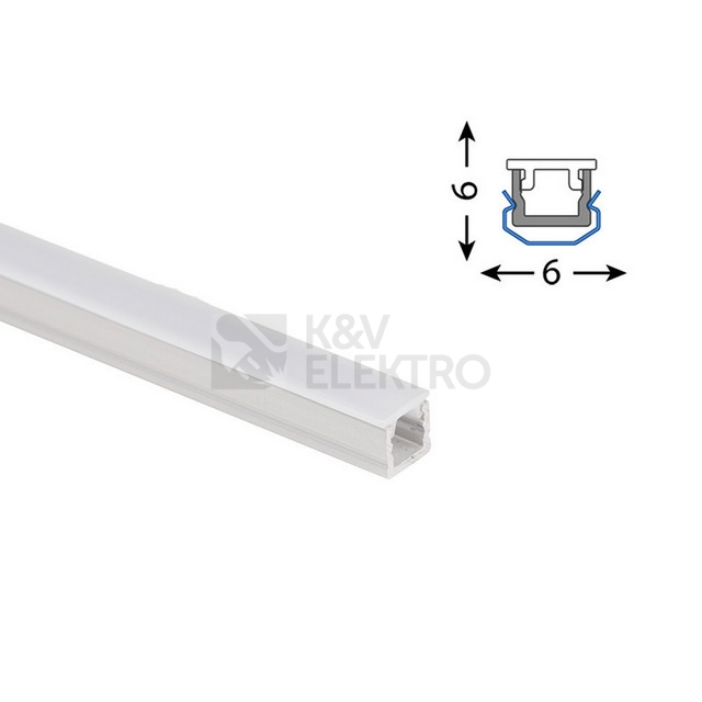 Obrázek produktu Přisazený hliníkový profil McLED PA1 7x6mm včetně mléčného difuzoru 2m ML-761.042.74.2 2