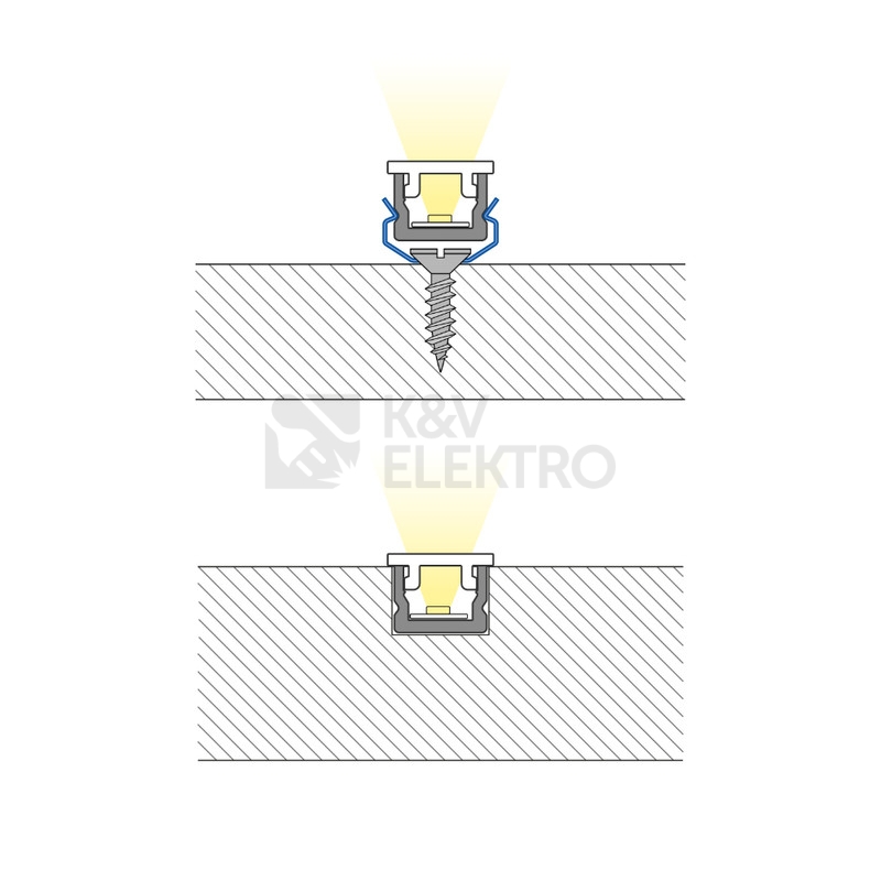 Obrázek produktu Přisazený hliníkový profil McLED PA1 7x6mm včetně mléčného difuzoru 2m ML-761.042.74.2 4