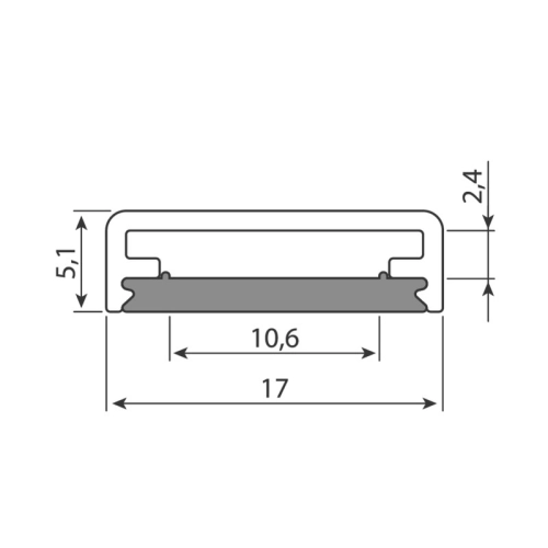 Přisazený hliníkový profil McLED PB1 17x5mm včetně mléčného difuzoru 2m ML-761.045.74.2 (obrázek 6)