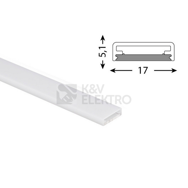 Obrázek produktu Přisazený hliníkový profil McLED PB1 17x5mm včetně mléčného difuzoru 2m ML-761.045.74.2 3