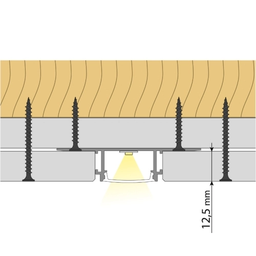 Hliníkový profil McLED pro sádrokarton AX 62x14mm včetně mléčného difuzoru 1m ML-761.046.74.1 (obrázek 2)