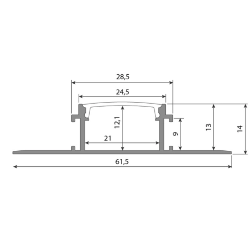 Hliníkový profil McLED pro sádrokarton AX 62x14mm včetně mléčného difuzoru 1m ML-761.046.74.1 (obrázek 5)