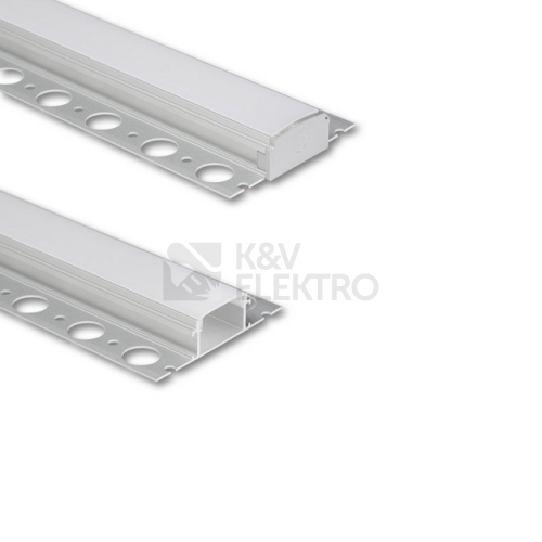 Hliníkový profil McLED pro sádrokarton AX 62x14mm včetně mléčného difuzoru 1m ML-761.046.74.1