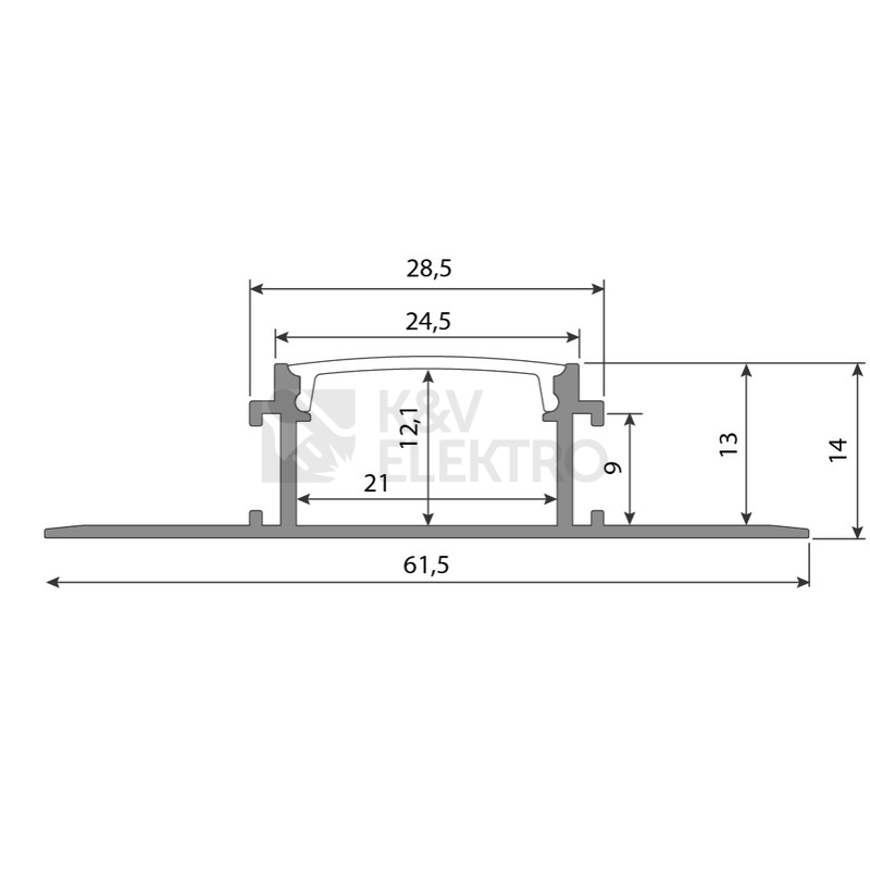 Obrázek produktu Hliníkový profil McLED pro sádrokarton AX 62x14mm včetně mléčného difuzoru 1m ML-761.046.74.1 5