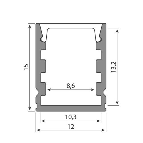 Přisazený hliníkový profil McLED PHA 12x15mm včetně mléčného difuzoru 2m ML-761.047.74.2 (obrázek 3)