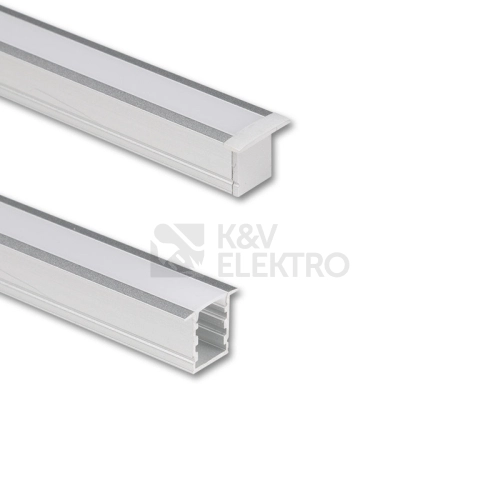 Vestavný hliníkový profil McLED VI 12x15mm včetně mléčného difuzoru 1m ML-761.048.74.1