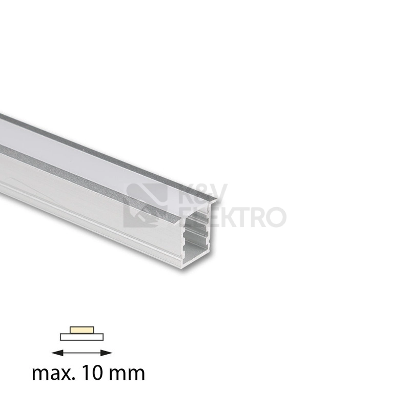Obrázek produktu Vestavný hliníkový profil McLED VI 12x15mm včetně mléčného difuzoru 1m ML-761.048.74.1 1