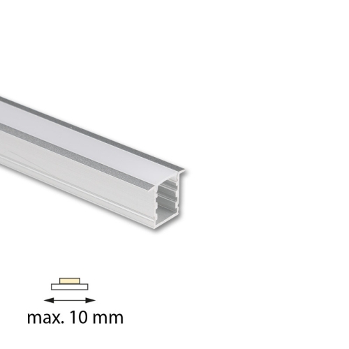 Vestavný hliníkový profil McLED VI 12x15mm včetně mléčného difuzoru 2m ML-761.048.74.2