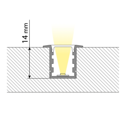 Vestavný hliníkový profil McLED VI 12x15mm včetně mléčného difuzoru 2m ML-761.048.74.2