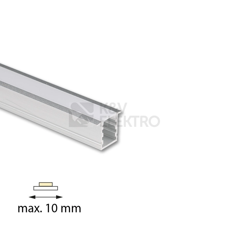 Obrázek produktu Vestavný hliníkový profil McLED VI 12x15mm včetně mléčného difuzoru 2m ML-761.048.74.2 1