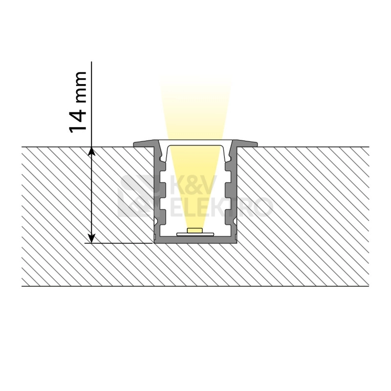 Obrázek produktu Vestavný hliníkový profil McLED VI 12x15mm včetně mléčného difuzoru 2m ML-761.048.74.2 2