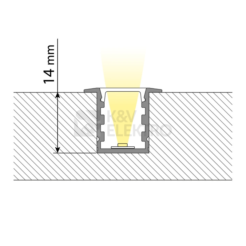 Obrázek produktu Vestavný hliníkový profil McLED VI 12x15mm včetně mléčného difuzoru 2m ML-761.048.74.2 4