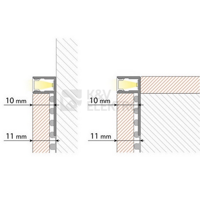 Obrázek produktu Hliníkový profil McLED pro obklady a dlažbu DC 28x11mm včetně matného difuzoru 2m ML-761.049.43.2 5