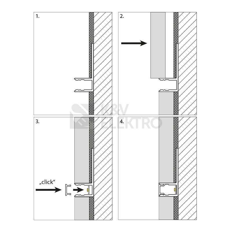 Obrázek produktu Hliníkový profil McLED pro obklady a dlažbu DC 28x11mm včetně matného difuzoru 2m ML-761.049.43.2 8