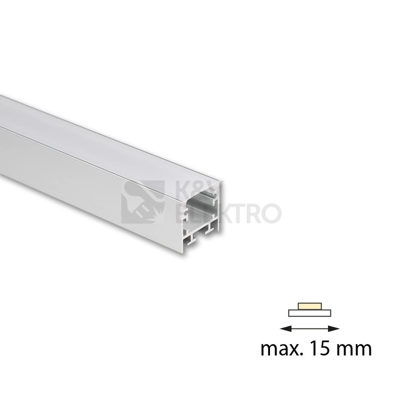 Obrázek produktu Přisazený hliníkový profil McLED PCA 25x25mm včetně mléčného difuzoru 1m ML-761.049.74.1 1