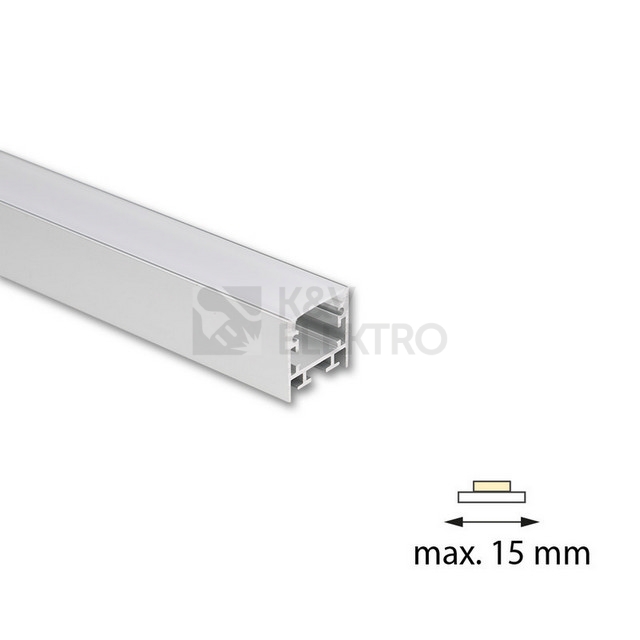 Obrázek produktu Přisazený hliníkový profil McLED PCA 25x25mm včetně mléčného difuzoru 2m ML-761.049.74.2 1