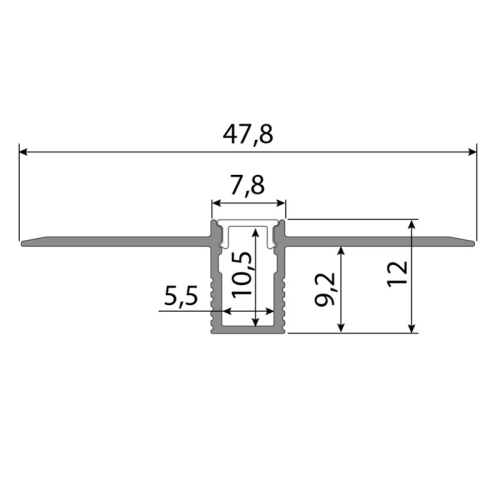 Vestavný hliníkový profil McLED AL pro sádrokarton 48x12mm včetně matného difuzoru 2m ML-761.050.43.2 (obrázek 3)