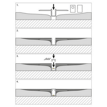 Vestavný hliníkový profil McLED AL pro sádrokarton 48x12mm včetně matného difuzoru 2m ML-761.050.43.2