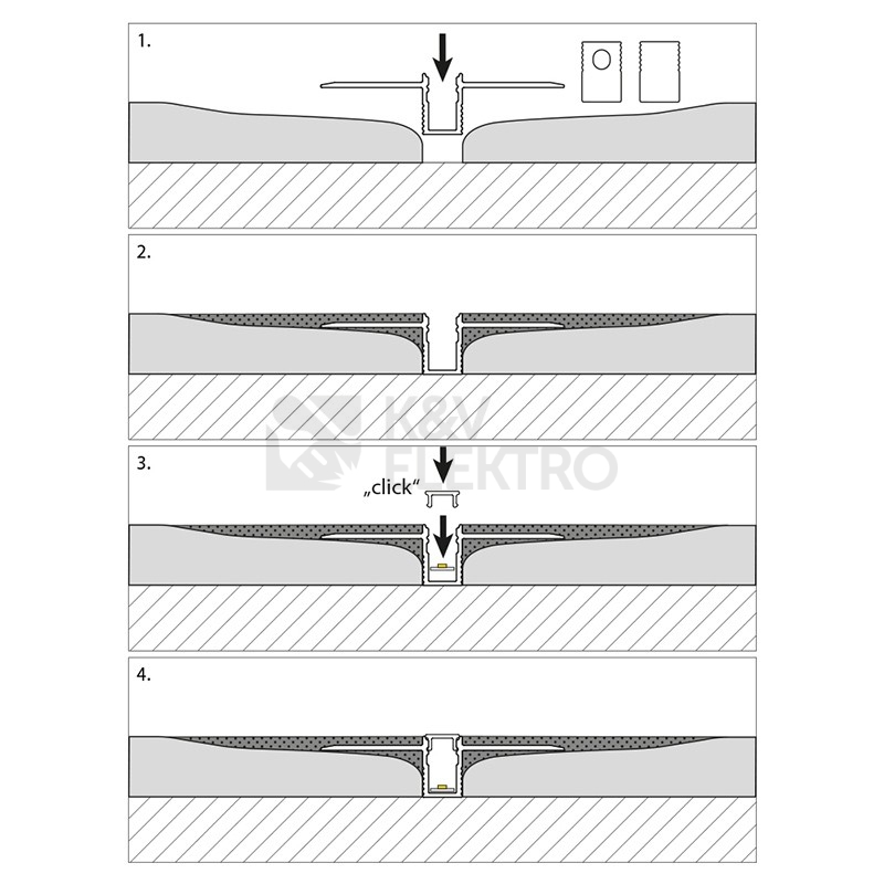 Obrázek produktu Vestavný hliníkový profil McLED AL pro sádrokarton 48x12mm včetně matného difuzoru 2m ML-761.050.43.2 3