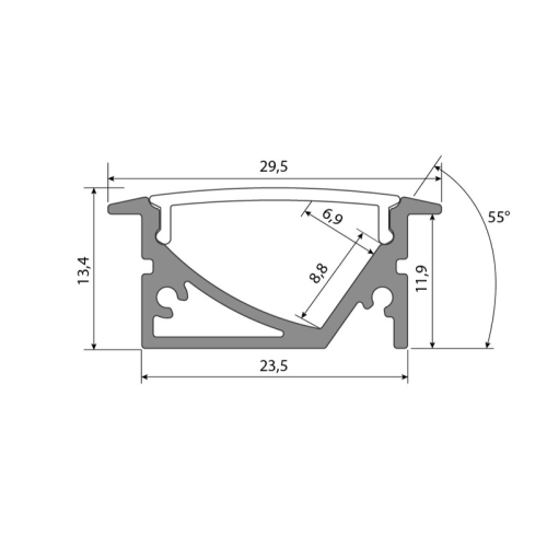 Vestavný hliníkový profil McLED VA 30x14mm včetně matného difuzoru 2m ML-761.057.43.2 (obrázek 3)