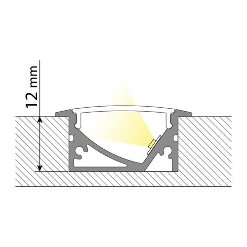 Vestavný hliníkový profil McLED VA 30x14mm včetně matného difuzoru 2m ML-761.057.43.2