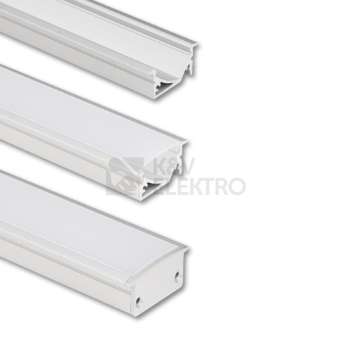 Vestavný hliníkový profil McLED VA 30x14mm včetně matného difuzoru 2m ML-761.057.43.2