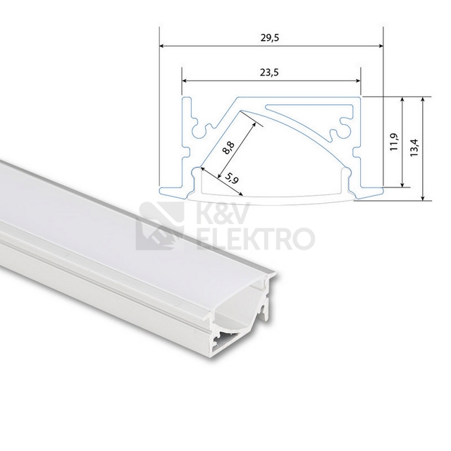 Obrázek produktu Vestavný hliníkový profil McLED VA 30x14mm včetně matného difuzoru 2m ML-761.057.43.2 4